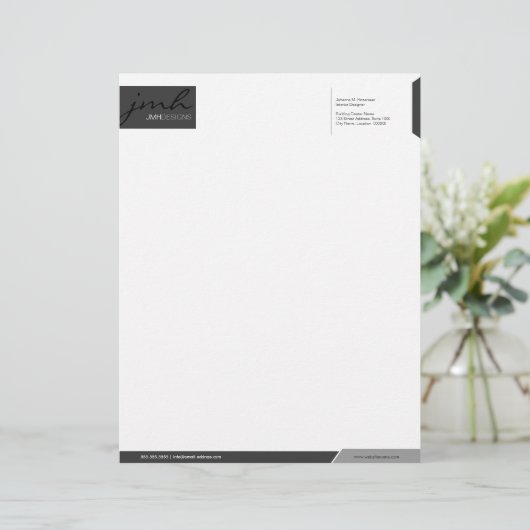 Beruflich-Graue Vorlage Briefkopf (Stehend Vorderseite)