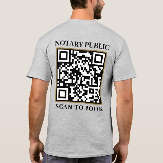 Beruflich Graues Unternehmen QR Code Notare T-Shirt (Rückseite)
