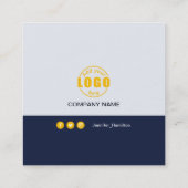 Beruflich Graugelb hinzufügen Foto QR Code Sq Quadratische Visitenkarte (Rückseite)