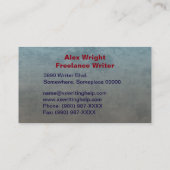 Beruflich Gray Abstrakt Freelance Writer Author Visitenkarte (Rückseite)