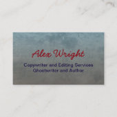 Beruflich Gray Abstrakt Freelance Writer Author Visitenkarte (Vorderseite)