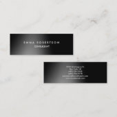 Beruflich Gray Black Modern Skinny Mini Visitenkarte (Vorne/Hinten)