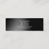 Beruflich Gray Black Modern Skinny Mini Visitenkarte (Rückseite)