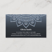 Beruflich Gray Mandala Yoga Business Card Treuekarte (Rückseite)