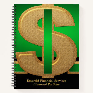 Beruflich Green| Gold-Dollar-Finanzdienstleistunge Notizblock