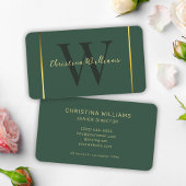 Beruflich Green Gold Minimalistisch Elegante Moder Visitenkarte