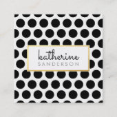 BERUFLICH GROSSE POLKA DOT modernes schwarzes Gold Quadratische Visitenkarte (Vorderseite)