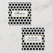 BERUFLICH GROSSE POLKA DOT modernes schwarzes Gold Quadratische Visitenkarte (Vorne/Hinten)