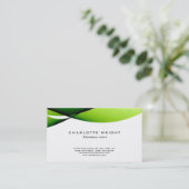 Beruflich-grün-weiß-zeitgemäßes Minimalistisches D Visitenkarte (Stehend Vorderseite)