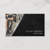 Beruflich Grunge Barber Stylist Barbershop Visitenkarte (Vorderseite)