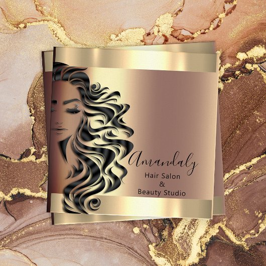 Beruflich Hair Salon Makeup Lash Rose Square Quadratische Visitenkarte