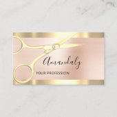 Beruflich Hairdresser Coiffeur Schere Rose Visitenkarte (Vorderseite)