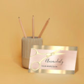 Beruflich Hairdresser Coiffeur Schere Rose Visitenkarte