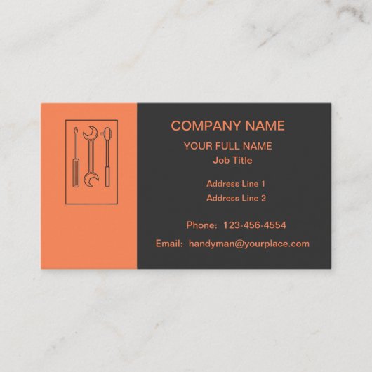 Beruflich Handyman Visitenkarte (Vorderseite)