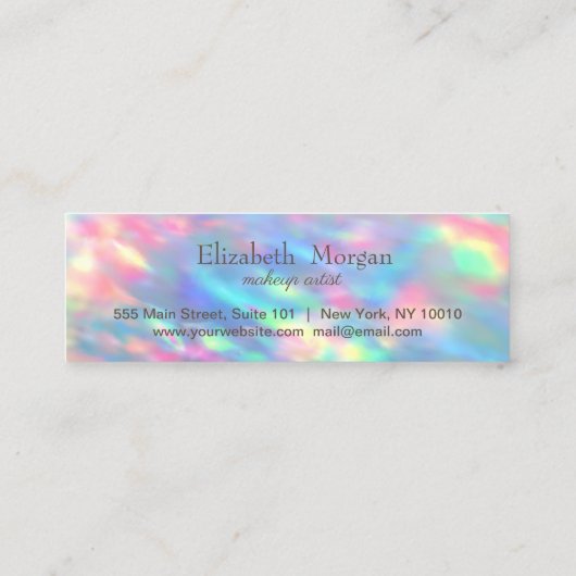 Beruflich Hearts Iridescent Opal holographisch Treuekarte (Rückseite)