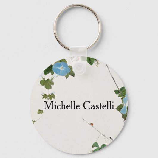 Beruflich klassische Minimalistische Blüten Vintag Schlüsselanhänger (Vorderseite)