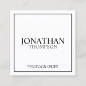 Beruflich klassisches Schwarz und Weiß Quadratische Visitenkarte (Vorderseite)