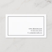 Beruflich klassisches Schwarz und Weiß Visitenkarte (Rückseite)