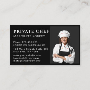 Beruflich Koch Restaurant Cook Catering Foto Visitenkarte
