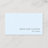 Beruflich Light Blue Modern Visitenkarte (Vorderseite)