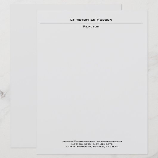 Beruflich Light Gray Einfach Schlicht (Vorne/Hinten)