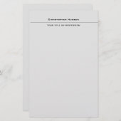 Beruflich Light Gray Einfach Schlicht Briefpapier (Vorne/Hinten)