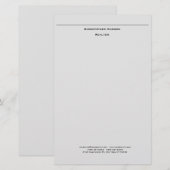 Beruflich Light Gray Einfach Schlicht Briefpapier (Vorne/Hinten)