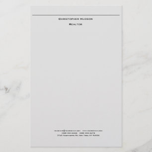 Beruflich Light Gray Einfach Schlicht Briefpapier