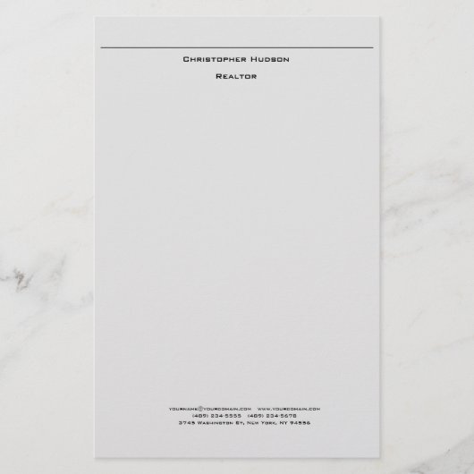 Beruflich Light Gray Einfach Schlicht Briefpapier (Vorderseite)