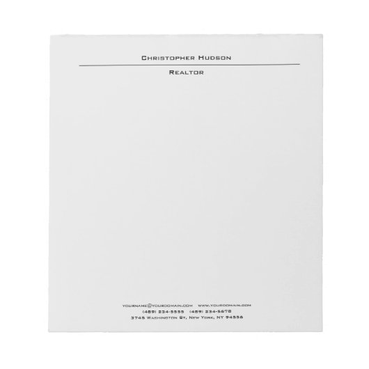 Beruflich Light Gray Einfach Schlicht Notizblock (Vorderseite)