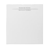 Beruflich Light Gray Einfach Schlicht Notizblock (Vorderseite)