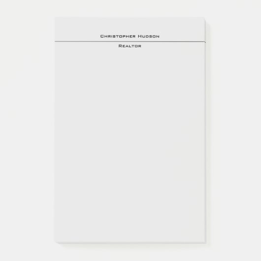 Beruflich Light Gray Einfach Schlicht Post-it Klebezettel (Vorderseite)