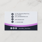 Beruflich Lila Zusatz Ihres QR-Logos Visitenkarte (Rückseite)