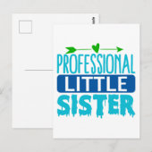 Beruflich Little Sister Blue Paint Tropfen Postkarte (Vorne/Hinten)