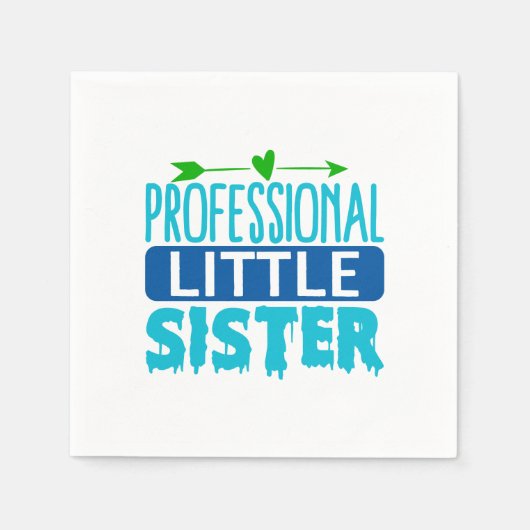 Beruflich Little Sister Blue Paint Tropfen Serviette (Vorderseite)