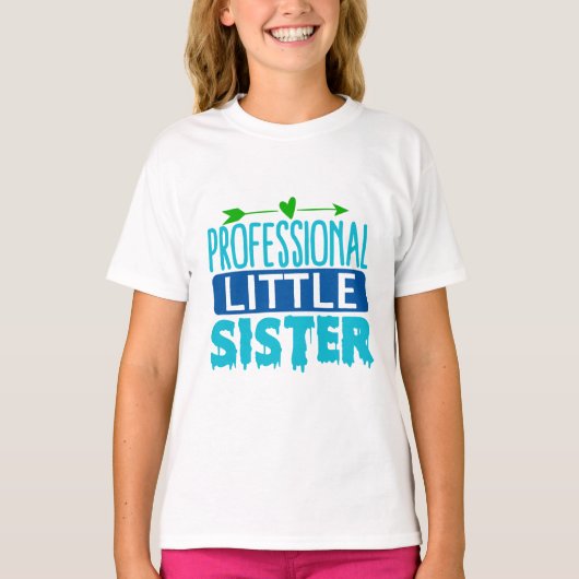 Beruflich Little Sister Blue Paint Tropfen T-Shirt (Vorderseite)