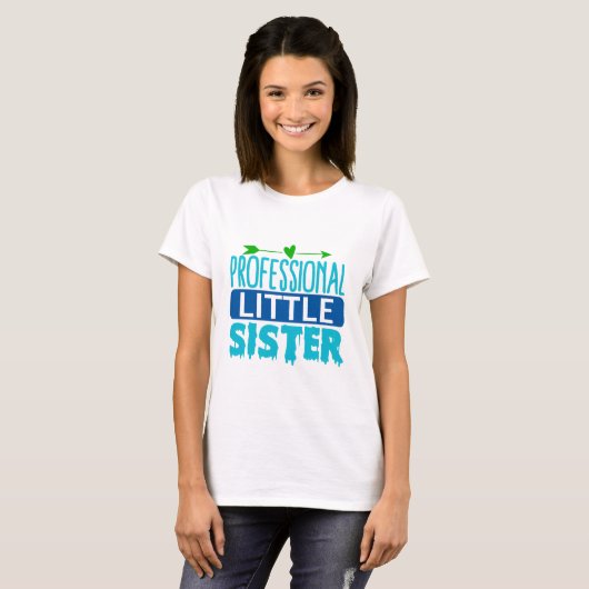 Beruflich Little Sister Blue Paint Tropfen T-Shirt (Vorne ganz)