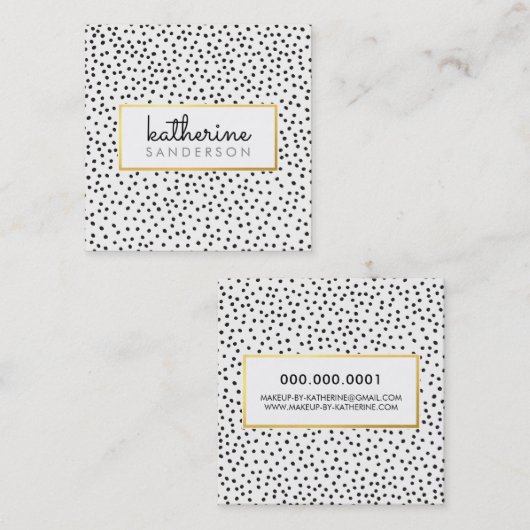 BERUFLICH LOGO EMBLEM Modernes Imitat Gold Quadratische Visitenkarte (Vorne/Hinten)