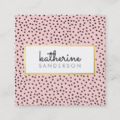 BERUFLICH LOGO EMBLEM Modernes rosa Gold BLACK Quadratische Visitenkarte (Vorderseite)