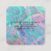 Beruflich Lotus Gold Brush Stroke Opal Quadratische Visitenkarte (Rückseite)