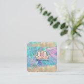Beruflich Lotus Gold Brush Stroke Opal Quadratische Visitenkarte (Stehend Vorderseite)