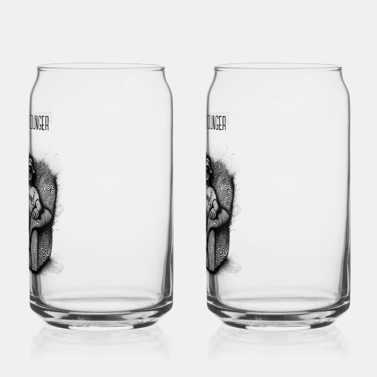 Beruflich Lounger Schwarz-weiße Tinte Personalisie Dosenglas (Links)