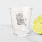 Beruflich Lounger Schwarz-weiße Tinte Personalisie Schnapsglas (Rückseite)