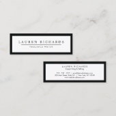 Beruflich Luxe Black und White Mini Mini Visitenkarte (Vorne/Hinten)