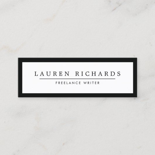 Beruflich Luxe Black und White Mini Visitenkarte (Vorderseite)