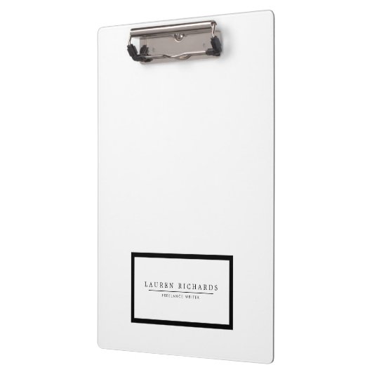 Beruflich Luxe Black und White Personalisiert Klemmbrett (Links)