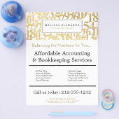 Beruflich Luxe Imitate Gold Numbers Accountant Flyer (Einzeln)