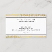 Beruflich Luxe Imitate Gold Numbers Accountant II Visitenkarte (Rückseite)
