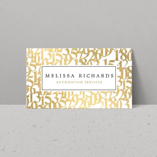 Beruflich Luxe Imitate Gold Numbers Accountant Visitenkarte