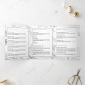 Beruflich Luxe Minimalistisch White Marble Broschü Dreifach Gefaltete Karte (Innenseite)